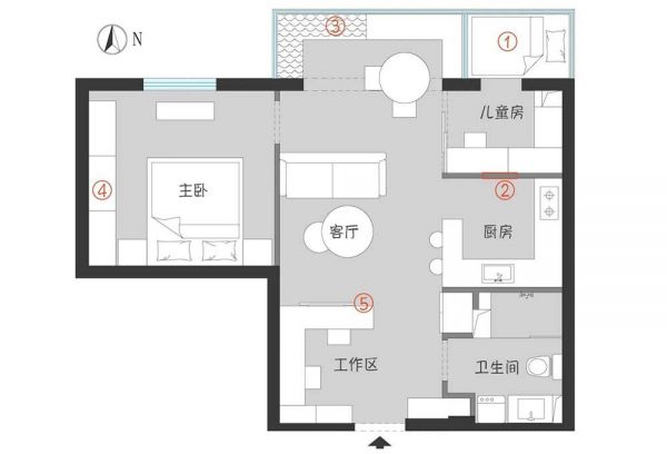 8万装修52平米简约温馨小户型，功能强大