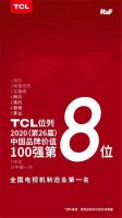 荣登中国品牌价值百强第八位,TCL赋能互联网走向全球化
