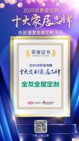 全友全屋定制荣获“2020消费者信赖10大定制家居品牌”