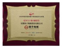 【共筑品质  实力见证】扬子地板荣获“2020年度中国房地产供应商竞争力评选竞争力十强”