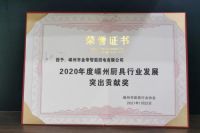 年增长领跑行业，金帝集成灶获2020年度嵊州厨具行业发展突出贡献奖