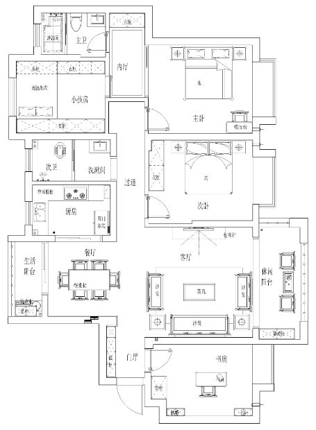 139m2 四房两厅二卫