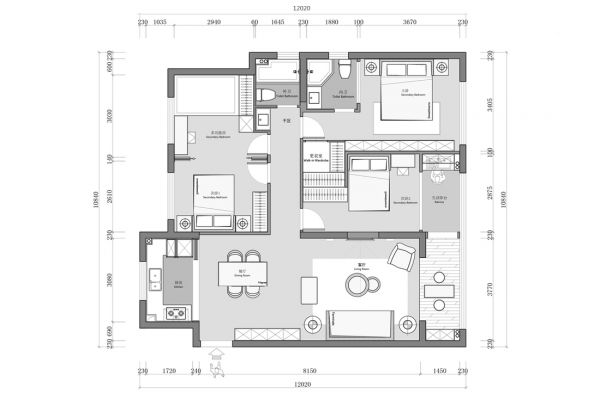 116㎡清雅住宅,蓝色系的家