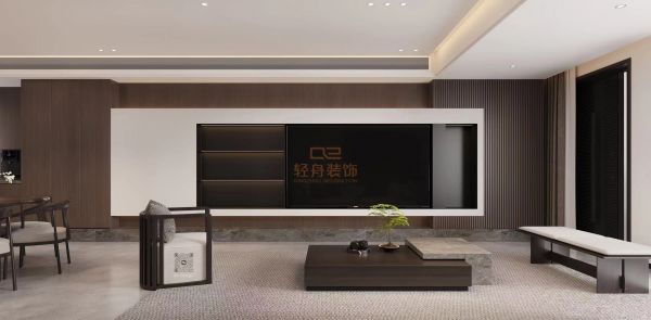 泰安国悦山190㎡下叠墅，新中式风格装修