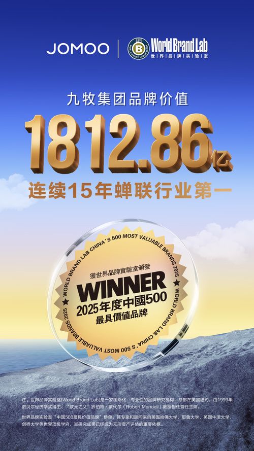 九牧集团品牌价值1812.86亿元，再创新高！