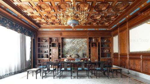 卓木王红木整装案例之茶室