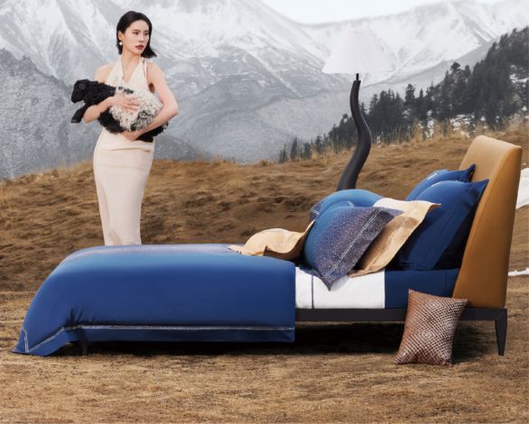 水星家纺 x 彭晶打造高定床品,重新定义奢华旅居