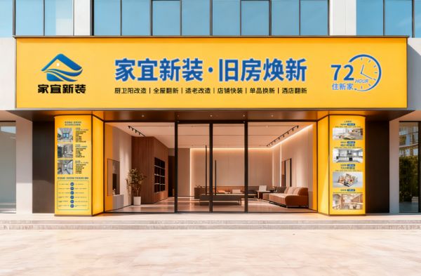 家宜新装老房子整改项目品牌：源头材料工厂和施工团队加服务，全链条旧房焕新赋能加盟商