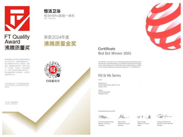 解码恒洁舒沐洗家族：重磅奖项加冕背后的技术护城河