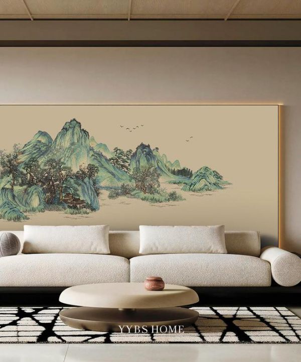 伊伊布舍《观山》重磅刺绣墙背景｜青山巍然，欣欣向荣