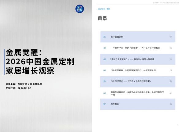 金属定制进入“被看见”时刻 红星美凯龙联合发布首份金属定制行业报告