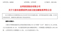志邦家居大股东许帮顺质押860万股