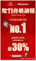 双11终极战报！海信位列中央空调国品第一！
