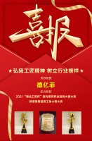 喜报｜德亿菲荣获“湖北工匠杯”室内装饰职业技能竞赛大奖