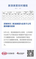 定制快讯 | 欧派家居为全资子公司提供履约担保