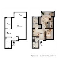 业之峰案例 | 50㎡一改二：现代简约小户型的华丽变身